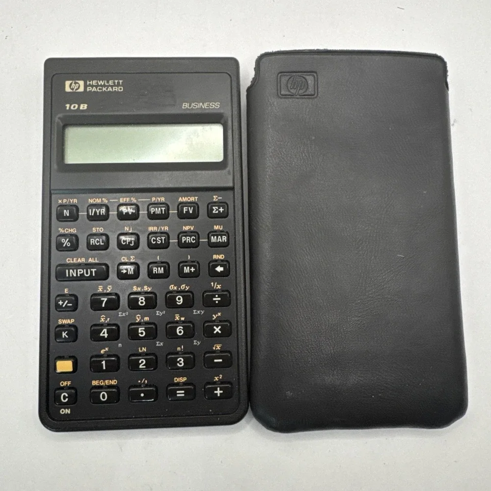 Vintage‎ HP Hewlett Packard 10-B Business Scientific Calculator 1987 W/Sleeve